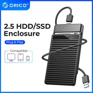 ORICO 2.5 "USB กล่องใส่ฮาร์ดดิสก์3.0กับ SATA III สำหรับ2.5นิ้ว SSD &amp; HDD 9.5มม. 7มม. ฮาร์ดไดรฟ์เสริมกล่องใส่ฮาร์ดดิสก์สูงสุด6TB กับ UASP เข้ากันได้กับ WD Seagate Toshiba Samsung Hitachi-สีดำ