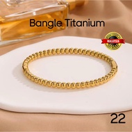 Bangle Gelang Tangan Titanium Tahan Karat dan Luntur Boba Bangle Bracelet Stainless Steel 22