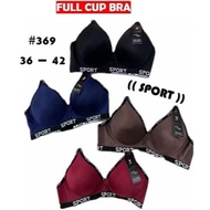 Bra Wanita Baju Dalam Spam tiada besi cup A/B penuh 36-42 / Jahitan Dengan Tulisan Sprot #369