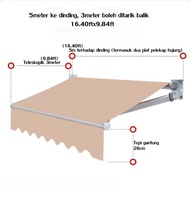 Awning boleh lipat baharu Awning boleh laras Awning engkol tangan Awning lipat pendakap aloi alumini