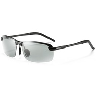 Mắt kính đổi màu đi ngày đêm Cao cấp Aoron A3043 gọng nhôm meggie siêu nhẹ mắt phân cực chống UV 400