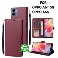 Casing Hp Cover hp Untuk OPPO A6T 5G / OPO A6S Leather Flip Case Dompet