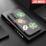 For OPPO Reno 6 Pro 5G Reno 6 Pro+ 5G Case Cartoon Cute Green Dinosaur Frosted Transparent Hard Phone Cases Silicone Shockproof Protection Case