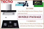 TECNO HOOD AND HOB BUNDLE PACKAGE FOR ( KD 3088 &amp; T 3388TGSV) / FREE EXPRESS DELIVERY