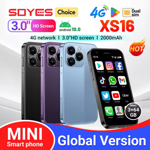 SOYES XS16 Mini 4G LTE mini Smartphone 3GB RAM 64GB ROM Android10.0 3" Display 5MP Camera Dual SIM W