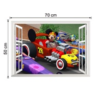 WALLSTICKER KARAKTER KARTUN MICKEY MOUSE RACER DONALD WALSTIKER STICKER DINDING