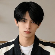 Men's short wig with side bangs, fluffy high-temperature fiber, styling costume wig VANO