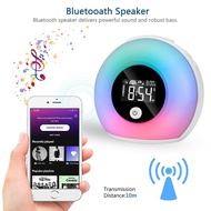Wireless Bluetooth Speaker RGB Atmosere Light Color LED Sleeping Lamp Ala Clock for Children Night Light Bedroom Sound B
