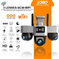 V380 Pro CCTV Outdoor SC30 WiFi Three Lens 360° Monitoring Wireless IP66 Waterproof Night Vision Cam