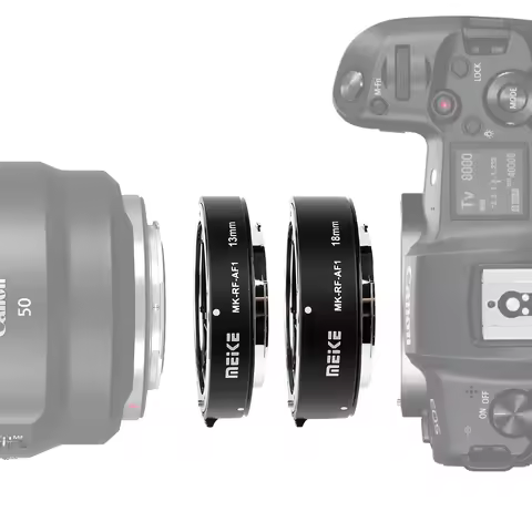 Meike MK-RF-AF1 AF Macro Extension Tube Solid Metal Bayonet 13mm +18mm for Canon RF-Mount R10 R8 R7 