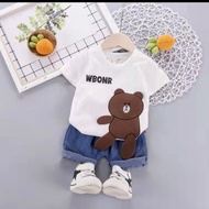 Children's T-Shirts And levis Shorts For Children 1-6 Years Old Boys And Girls' Clothing Children's Clothing Newest Children's Suits bear motif
