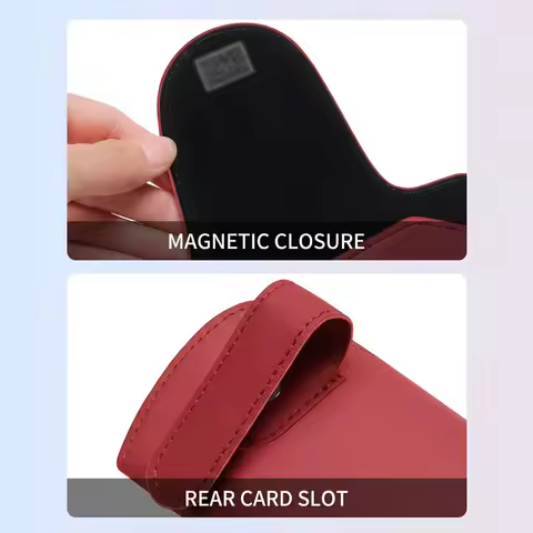 Microfiber Glasses Case For Car Damage-Free Car Sun Visor Glasses Storage Nappa Leather Car Glasses 