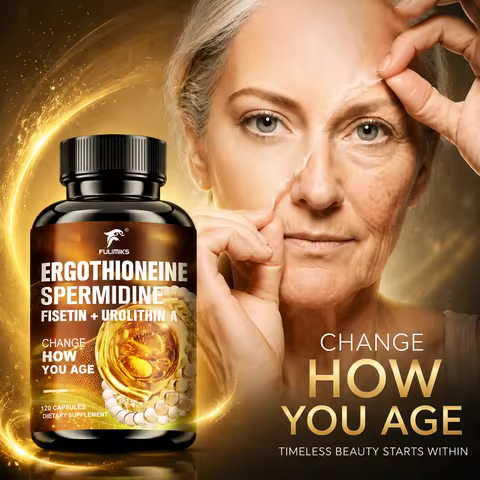 Ergothioneine Spermidine Capsules, with Urolithin A Resveratrol & PQQ, Support Anti Aging, Antioxida
