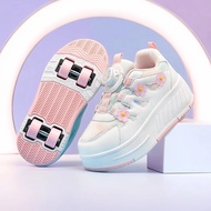 Kasut Heelys Kanak-Kanak untuk Perempuan, Kasut Roda Empat Boleh Ditanggalkan dan Bernafas, Kasut Su