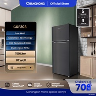 CHANGHONG Kulkas 2 Pintu CRF-238 Hitam Kapasitas 180 Liter Daya Listrik 70-Watt (GARANSI 5 TAHUN)