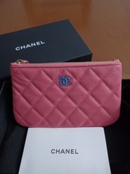 低於原價 全新Chanel classic mini zip coin Pouch o case card holder Wallet coins bag銀包  coco handle woc 23s seasonal pink caviar 粉紅