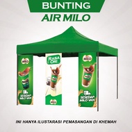 Bunting Air Milo Untuk Peniaga Pasar Malam Bazaar ramadhan Gerai Jualan Air Balang Milo.
