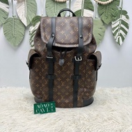 LV Christopher PM Size 老花拼皮背包 晶片款