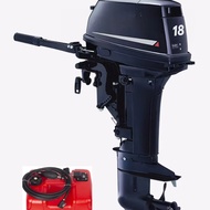 Enjin bot luar pesisir marin 18hp T18N 2-stroke baharu, bahan api petrol, penghidupan manual.