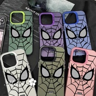 เคสสำหรับไอโฟน11 12 13 14 15 Pro Max 7 8Plus Xs Max X Xr Spider-Man เคส iPhone สองชั้น Frosting Anti-Fall