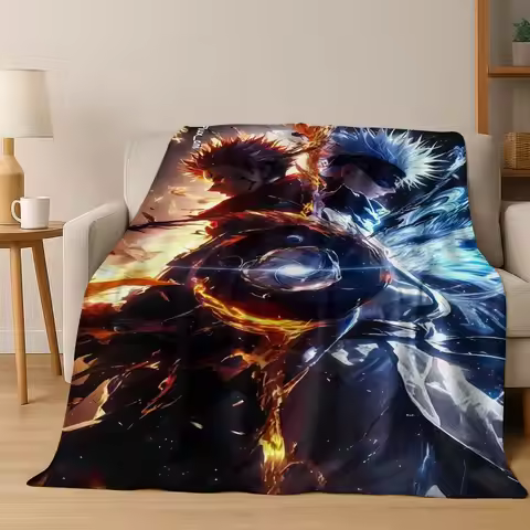 Jujutsu Kaisen Gojo Satoru Vs Ryomen Sukuna Ice Fire 3D Printed Blanket Manga Style Household Leisur