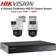 ( Hot-Deal ) 4 Channel 8MP ( 4MP + 4MP ) Hikvision TandemVu Dual Lens CCTV System With Pan-Tilt