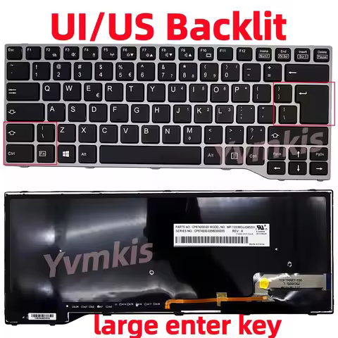 XIN-Russian/UI/US Backlit Laptop Keyboard For Fujitsu Lifebook E733 E734 E743 E744 U745 E546 E547 E5