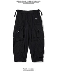 WISDOM® × PERSEVERE - LOOMED ECHOES - STYLE 03 TAPERED PANTS - BLACK L