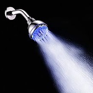 Tyenaza LED Shower Head, Shower Head with 3 Color Changing Rainfall LED Fixed Showerhead for Bathroom, High Pressure Rain Shower Head