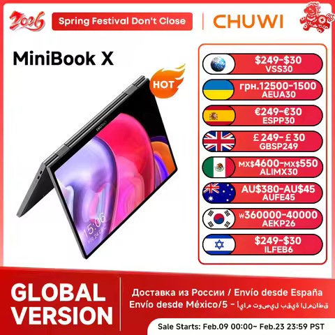CHUWI MiniBook X Laptop Tablet 2 In 1 Intel N150/N100 10.51" FHD IPS Screen 16GB / 12GB RAM LPDDR5 5