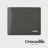 【Crocodile】Crocodile 鱷魚皮件 真皮短夾 Wind系列 10卡 男夾 0103-5904 黑色