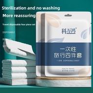 Ready stock Disposable Hotel Travel Bedsheet Cover Single Bed Double Bed Sheet 一次性床单