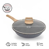 Jumbo Frying Pan / Wok Pan 30 Cm With Glass Lid