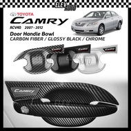 Toyota Camry ACV40 2007 - 2012 Door Handle Bowl Trim Carbon Chrome Black Garnish Accessories Bodykit