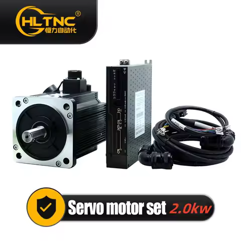 2.0KW 130 Servo Motor 130ST-M07725 7.7N.m 1100ozin MAX22N.m 220V 2500RPM + Servo Drive T3DF RS485 22