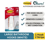 3M Command Large Bath Hooks 1 Hook / 2 Strips 2.2 Kg