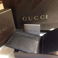 Gucci短夾，黑色素面壓紋，全新從日本專櫃帶回來的。