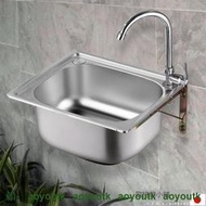 小水槽 小單槽304不銹鋼水槽 廚房洗菜盆洗碗池洗手盆一體水盆套餐ATF
