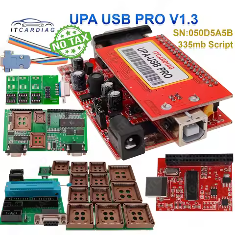 Newest UPA USB PRO V1.3 SN:050D5A5B ECU Chip Tunning with 335MB Script full Adapters Support NEC Fun