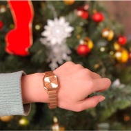 นาฬิกาข้อมือสี่เหลี่ยมรetro Breda Esther สำหรับผู้หญิง สายเหล็ก ขนาดเล็ก สีเขียว ดีไซน์เรียบง่าย นาฬ