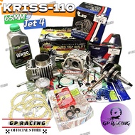 Combo Kriss110 RACING Block 65mm Siap Head Racing dan Crankshaft Jet 4mm with Gasket and others Kris