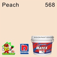 568 PEACH ( 7 LITER ) NIPPON PAINT ( SUPER MATEX 7L ) EMULSION PAINT / CAT DALAM RUMAH / INTERIOR WA