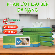 Combo 5 Gói Khăn Ướt Lau Bếp Đa Năng Timi Total Wipes - Diệt Khuẩn 999% - Gói 50 Miếng Cỡ Lỡn