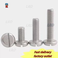 304 Stainless Steel Round Head Flat Slot Bolt M1.6/M2/M2.5/M3/M4/M5 [LRD-G]