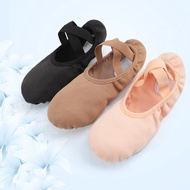 hot【DT】 Ballet Shoes Flats Stretch Canvas Split Soft Sole Elastic Fabric Slippers