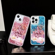 Huawei P60 P50 P40 P30 P20 P10 P9 P8 Honor 8 10X Y7A  Nova 4E P Smart Pro Plus Lite 3E Sparkle Fairy Tale Castle Quicksand Fireworks Fantasy Happy Holiday Pink Phone Case