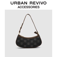 URBAN REVIVO ใหม่ผู้หญิงอุปกรณ์เสริมแฟชั่นกระเป๋าสะพายดอกไม้เก่า AW07TB2N2000 Dark grey
