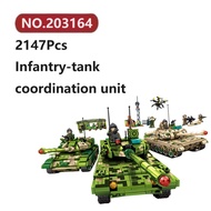 ✨Infantry-Tank Coordination Unit Building Blocks 2147 Pcs Sembo Block Military Bricks Toy Puzzle Set