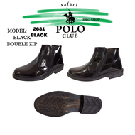 Safari Polo Club Mid Cut Double Zip Kasut Kilat Hitam Police/Rela/Army 2681