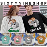 Cotton T-Shirt M-4XL Printed With "Bread cat" Pattern Baju T Shirt Lelaki T Shirt Lelaki Cotton 100%